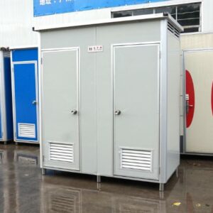 Double Mobile Toilet Malaysia with Two Separate Cubicles for Construction Sites